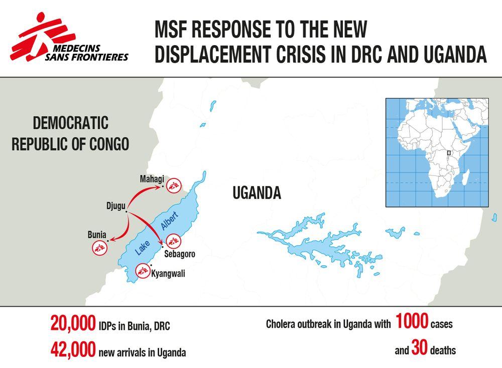 DRC Uganda map