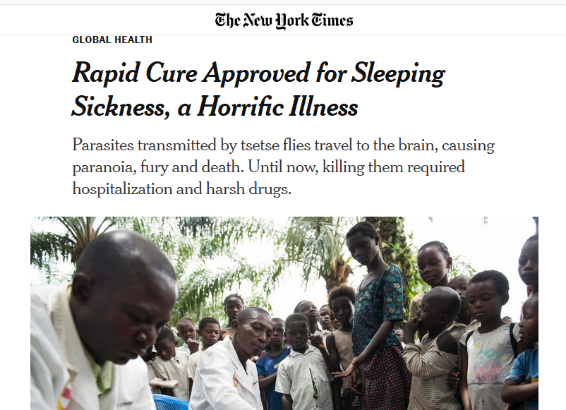 New York times article on sleeping sickness