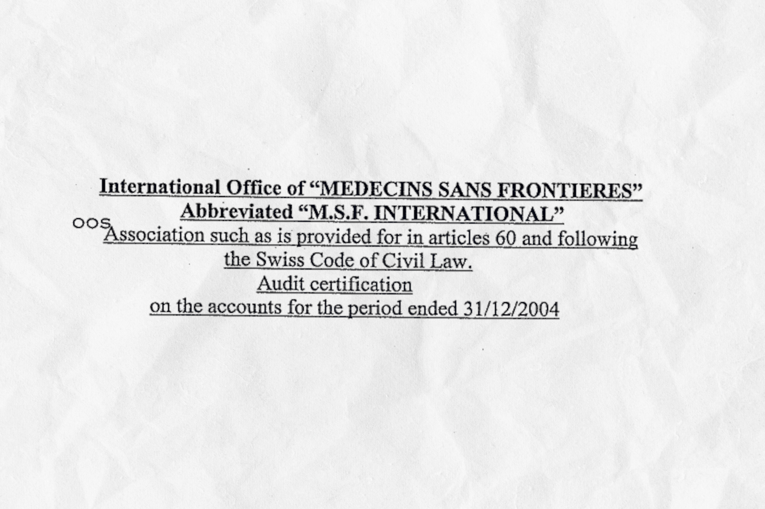 First audited international accounts (for 2004)