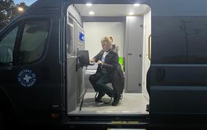 A Doctors of the World staff member provides care
