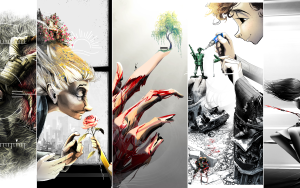 A selection of illustrations by Ella Baron, composed from testimonies of patients in Cherkasy and Vinnytsia, Ukraine.