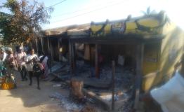 Burnt out building in Macomia Mozambique