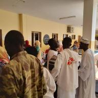 People are gathering at a health facility in El Fasher