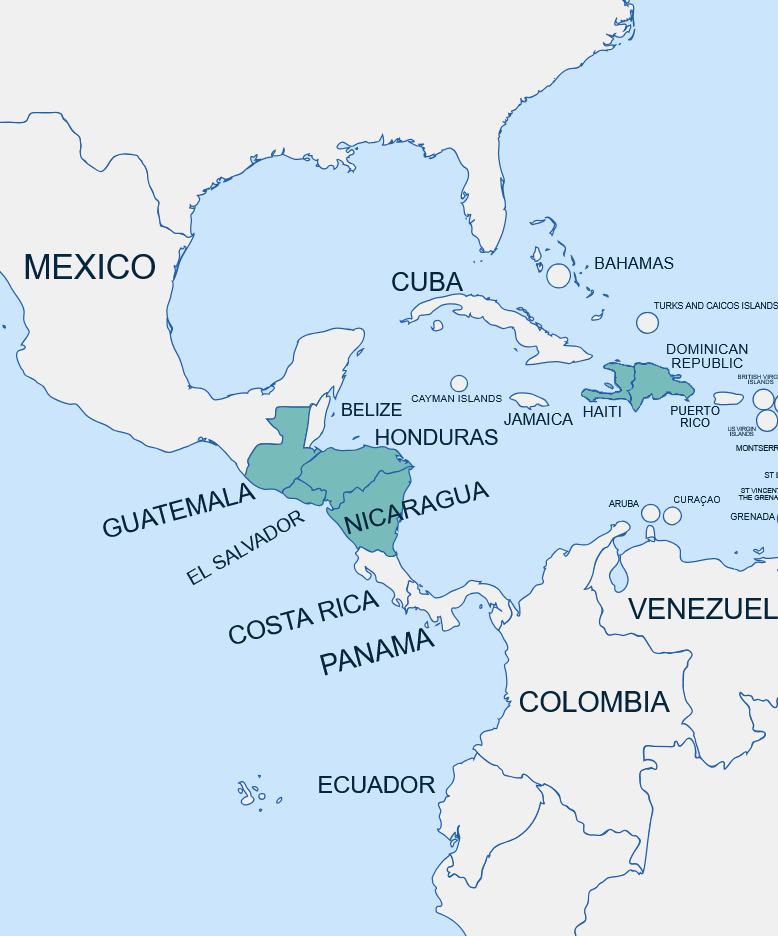 Central American & Caribbean countries included in the Seasonal Calendars