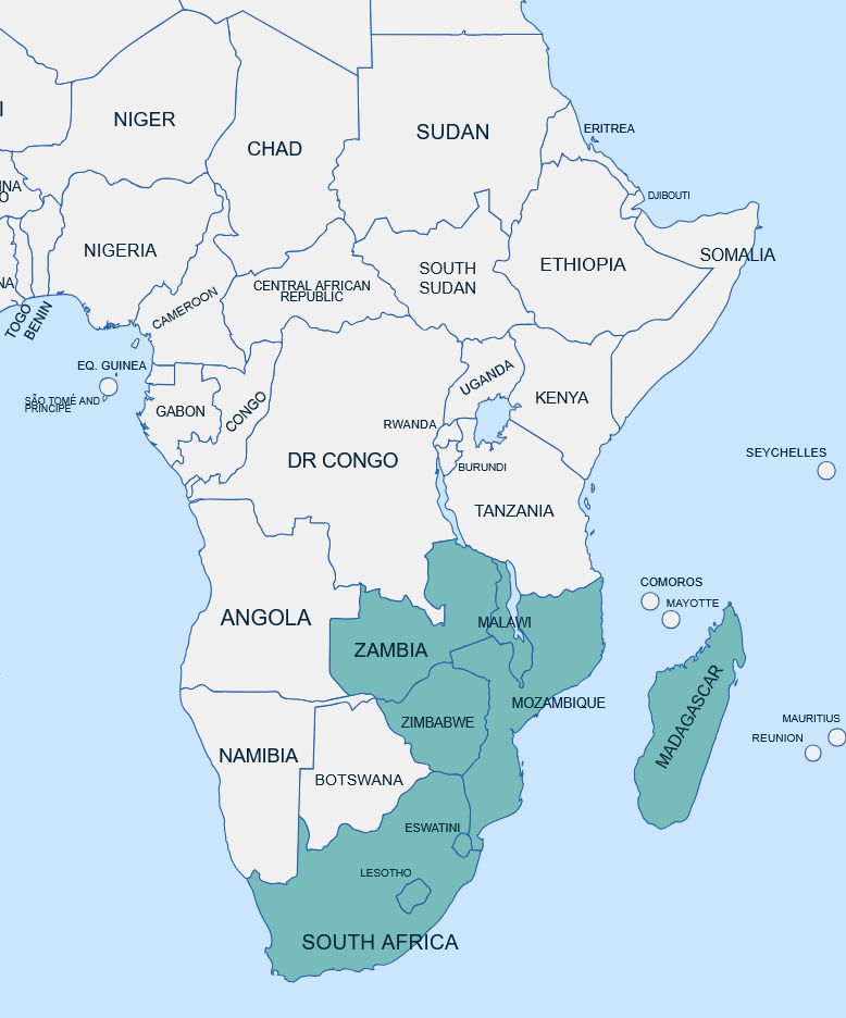 Southern African countries included in the seasonal calendars.