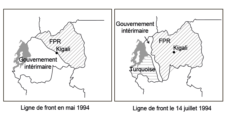 Maps of interim Rwandan government frontline