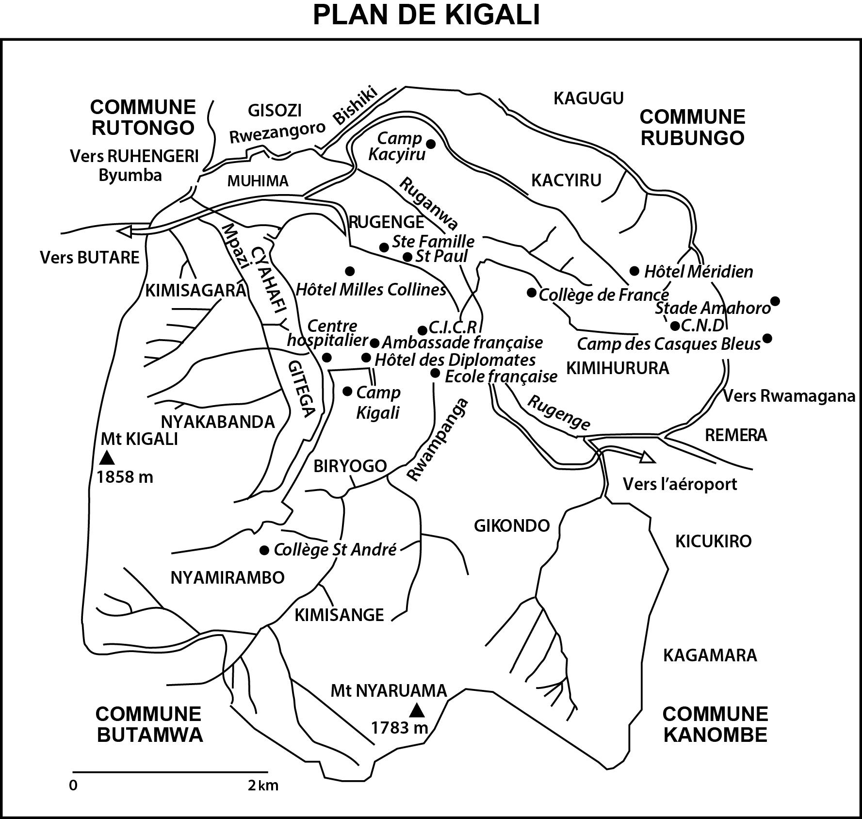 Map of Kigali 1994