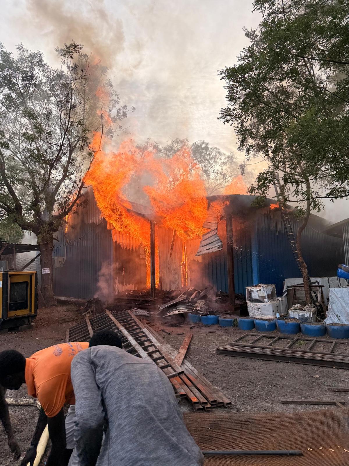 MSF Fangak hospital in South Sudan burning after being bombarded