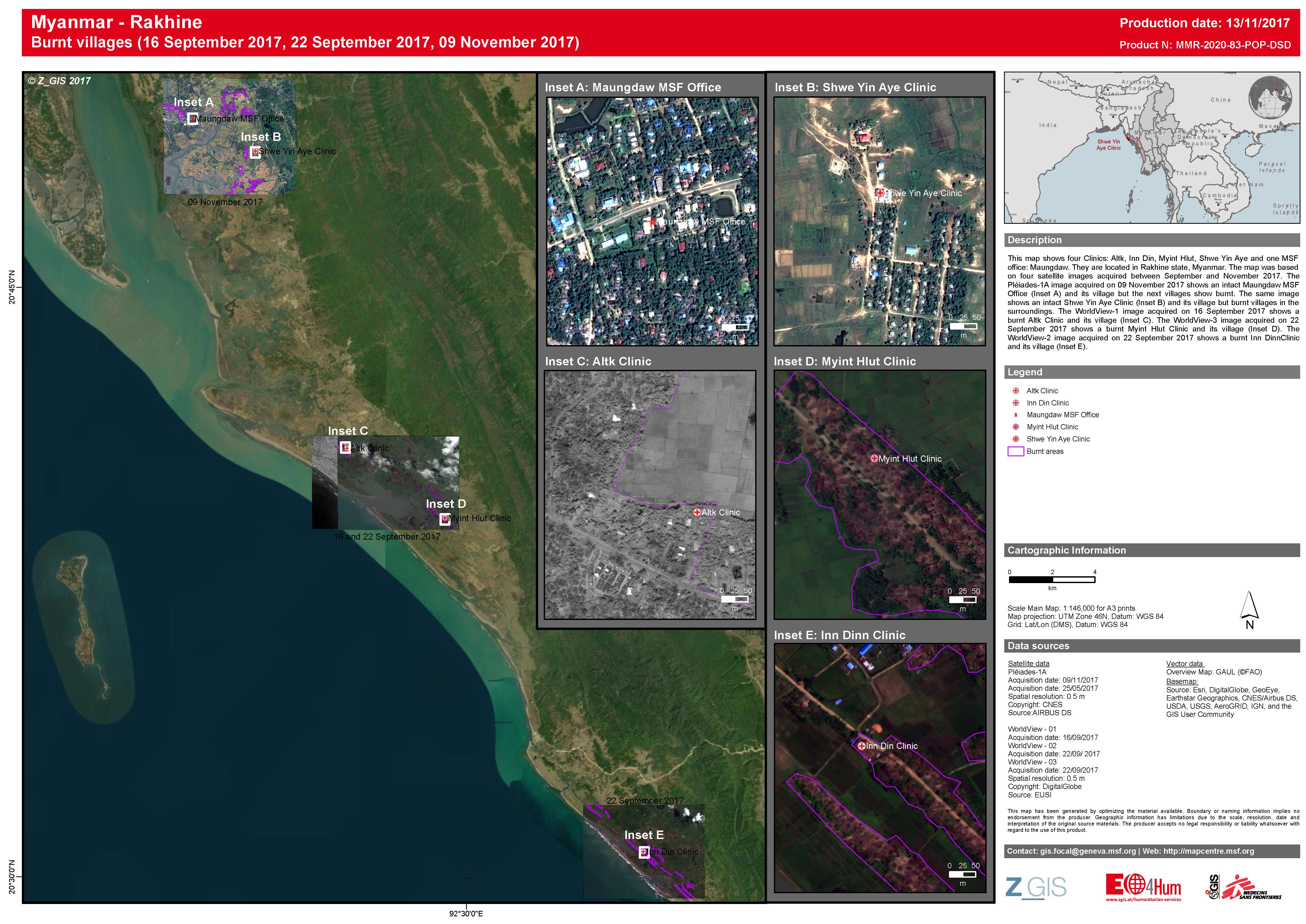 Map of Northern Rakhine, Myanmar