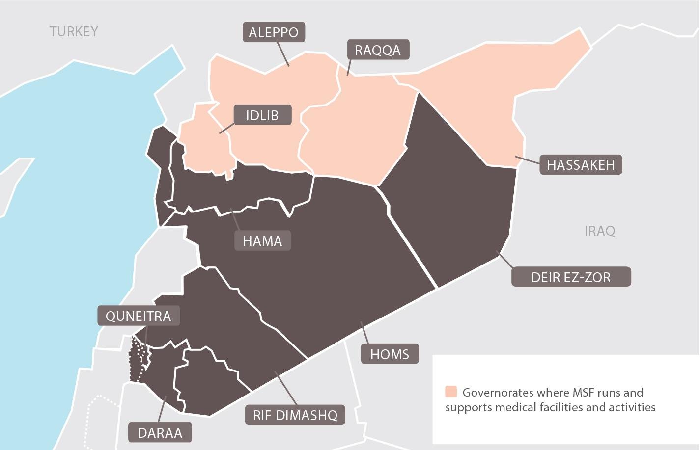 Map of governorates in northern Syria