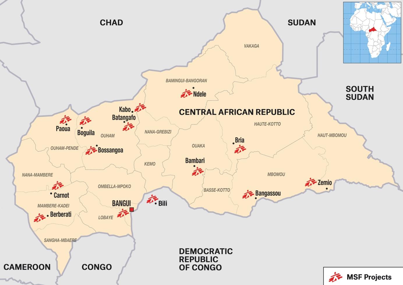 MSF projects in Central African Republic