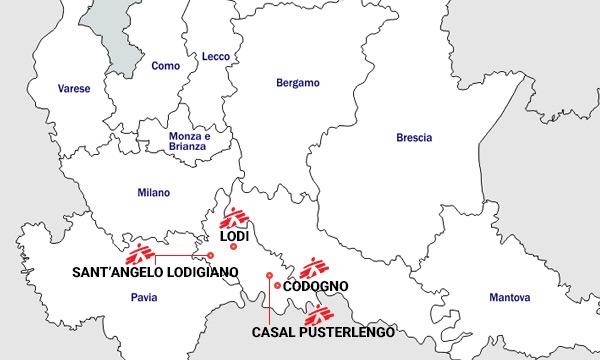 Map of COVID-19 projects Italy