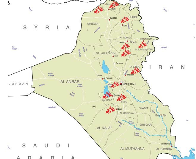 MSF projects in Iraq, June 2016