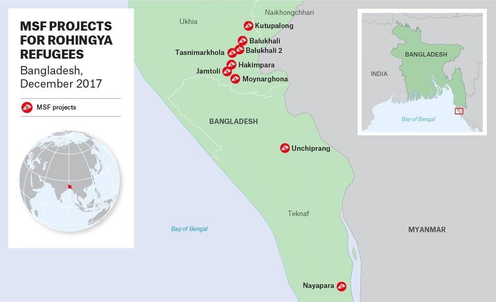 MSF Projects for Rohingya Refugees Bangladesh December 2017