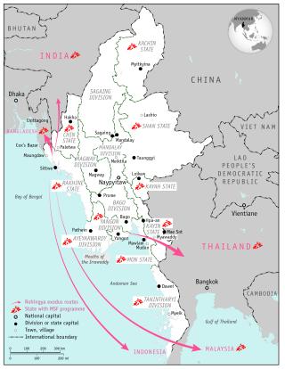 MSF programmes in Myanmar and Rohingya exodus routes