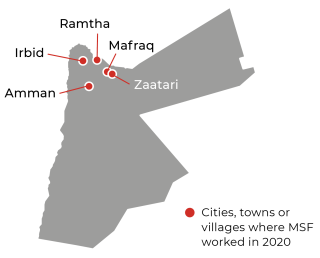 Map of activities in Jordan