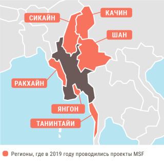 Медицинские проекты «Врачей без границ» в Мьянме в 2019 году/MSF in Myanmar 2019