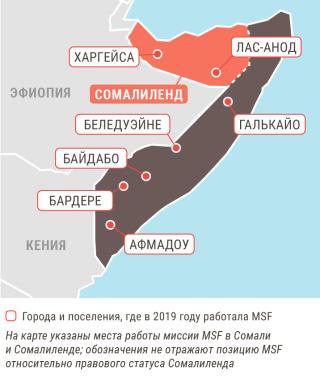 Медицинские проекты «Врачей без границ» в Сомали и Сомалиленд в 2019 году/MSF in Somali&Somalilend  2019